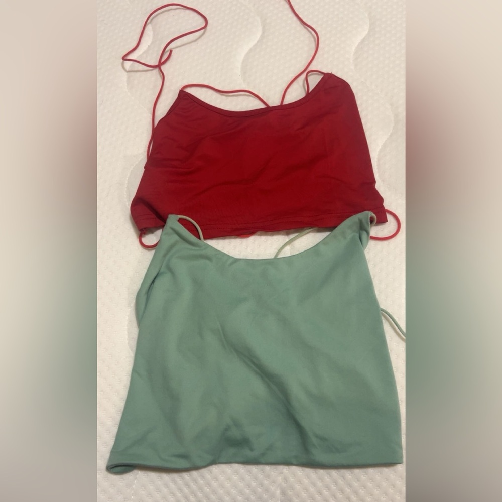 Red and Green Tank Tops